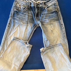 Mens light wash Rock Revival Jeans
